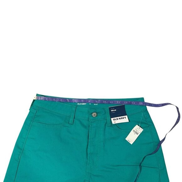 NWT Old Navy Teal WOW High Rise Denim Shorts - Size 10 - Picture 12 of 16